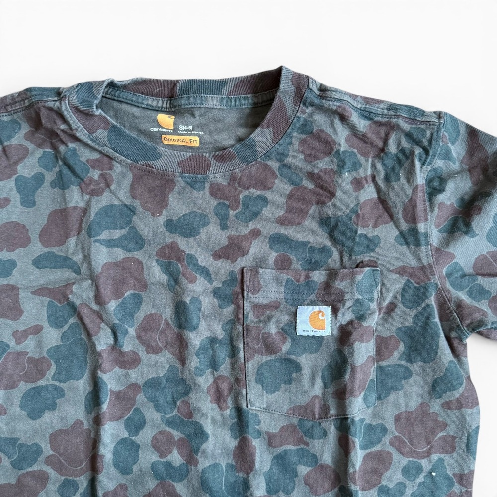 Camo Carhartt Pocket T-Shirt Size Small 4-6 - Picture 3 of 3